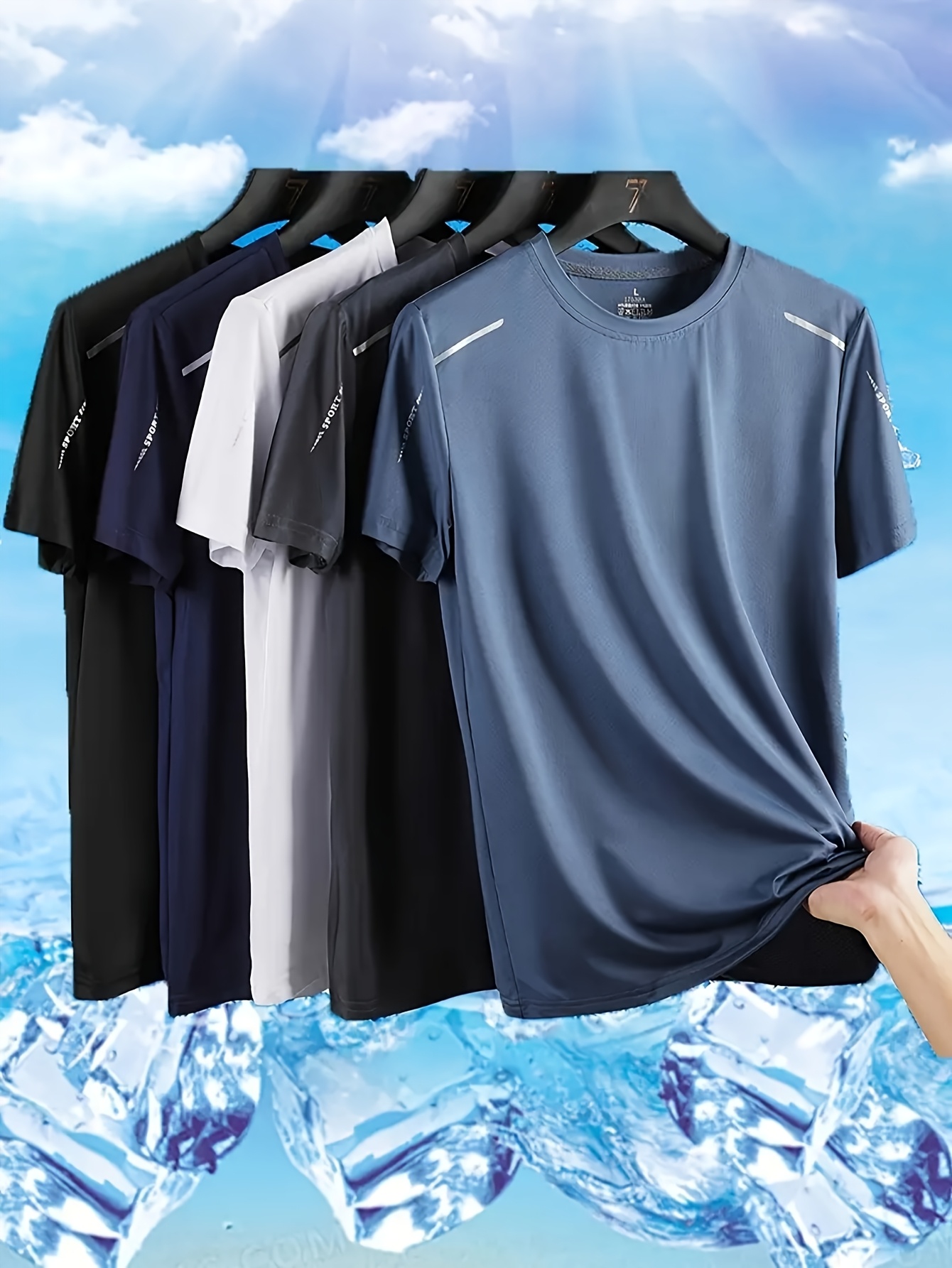 5pcs mens quick dry athletic t shirts breathable moisture wicking crew neck short sleeves in assorted colors for gym summer activities gym clothes mixed color 0