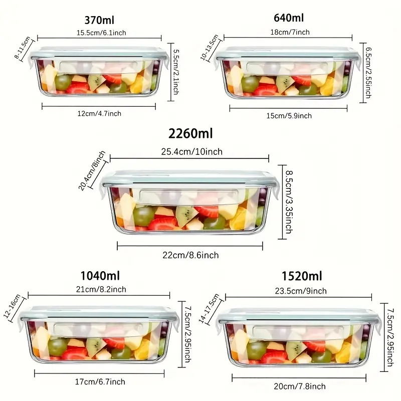 1pc borosilicate glass lunch box with lid microwave dishwasher safe rectangular food storage container for students office workers meal prep leak proof stackable oven safe freezer friendly Product details 4