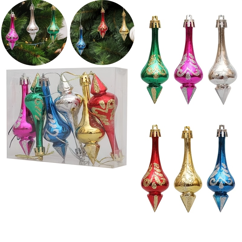 TEMU 6pcs Christmas Gourd-shaped Handcrafted Christmas Tree Wreath Decorations, Suitable For Weddings/valentine's Day, Thanksgiving, Christmas Tree,