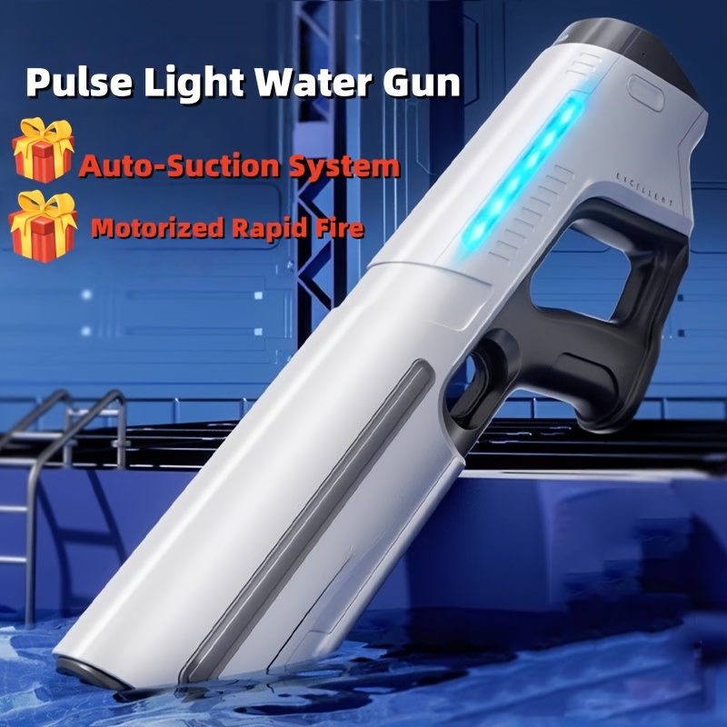 auto filling electric water gun   jet water gun with led light show 40   long range fast shooting water gun usb rechargeable large capacity water gun suitable for children and adults adult water gun is suitable for swimming pool beach