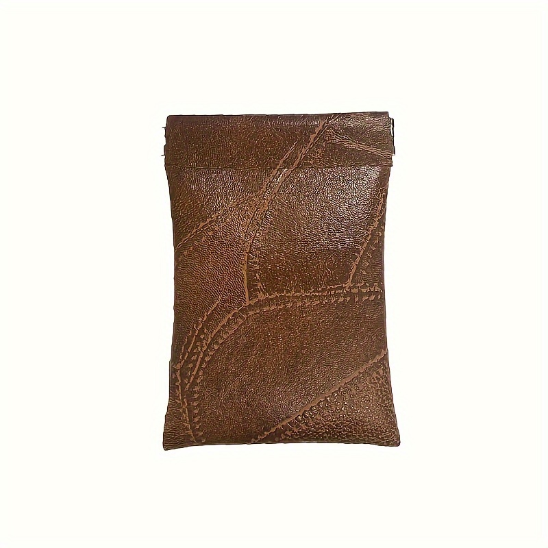 1pc Men's Ring Keychain Bag, Compact Storage Pouch, Novelty Purse Made Of Faux Leather