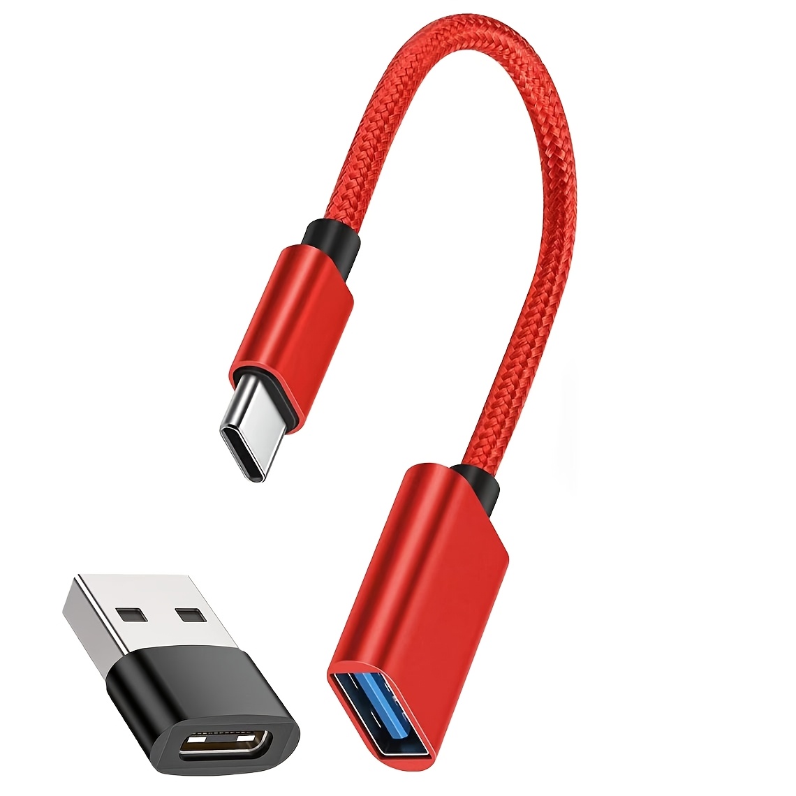 TEMU Adaptador USB C a USB OTG, con adaptador de conector C a USB USB C a USB hembra OTG Cable portátil, para Smartphone Consola Flash USB Ratón