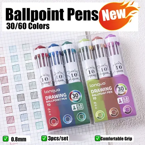 Draw Color Visual Icon 10 color ballpoint pen sold on Temu Australia