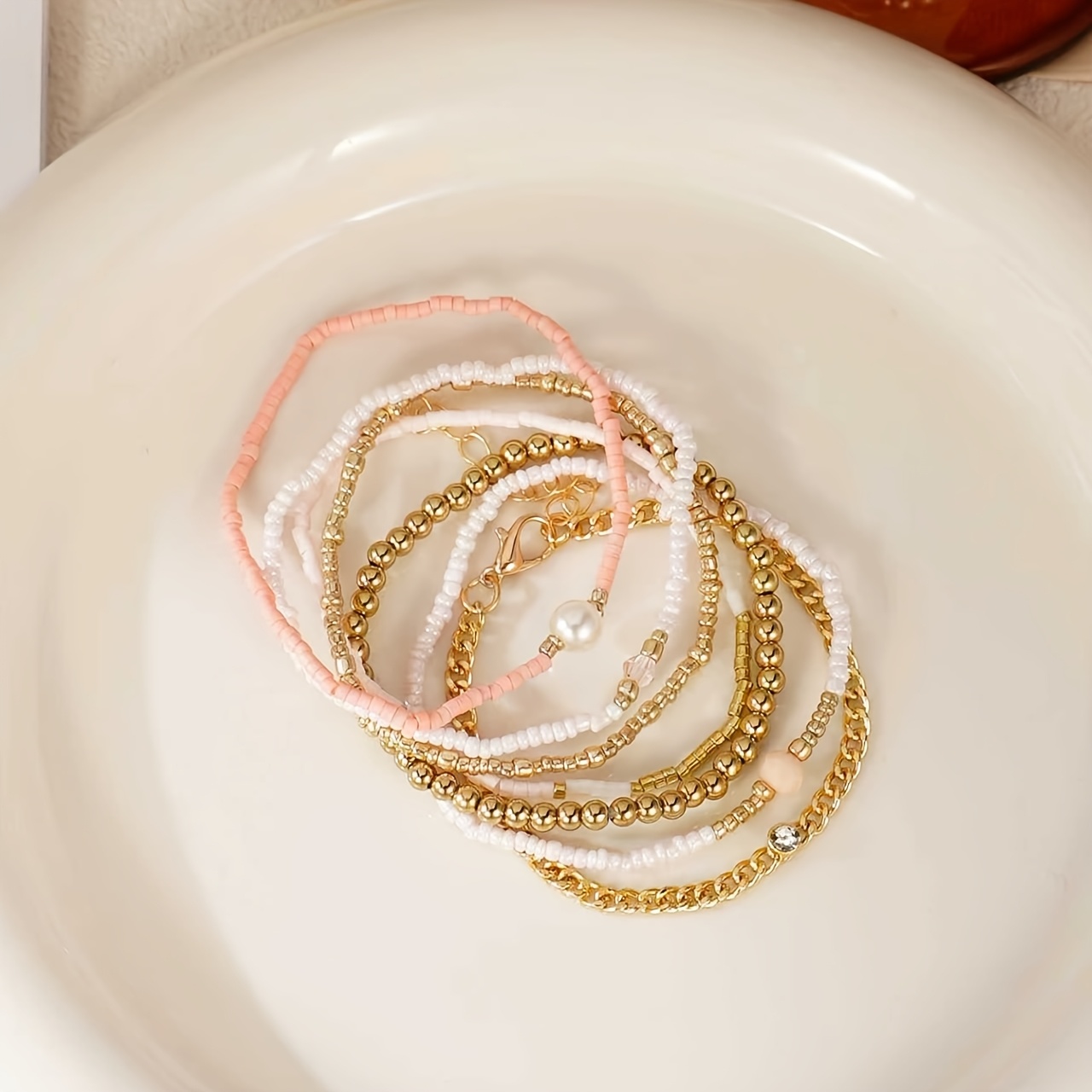 7pc Colorful Bohemian Beaded Bracelets Set for Vacations
