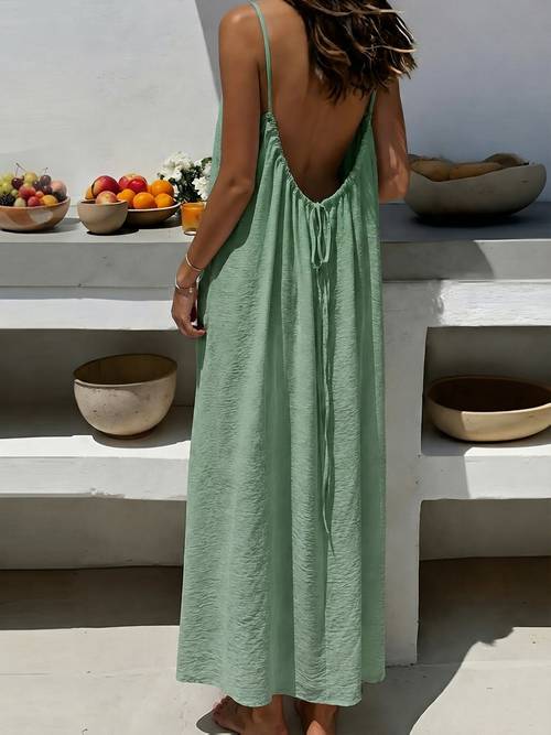 new camisole backless loose long home skirt dress for women