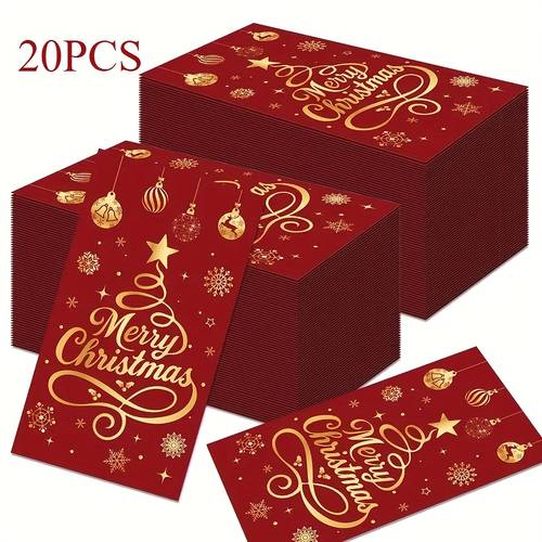 20pcs long christmas party napkins with festive christmas decoration designs festive tableware suitable for parties celebrations and winter decorations a for christmas winter celebrations and seasonal table settings christmas ornaments