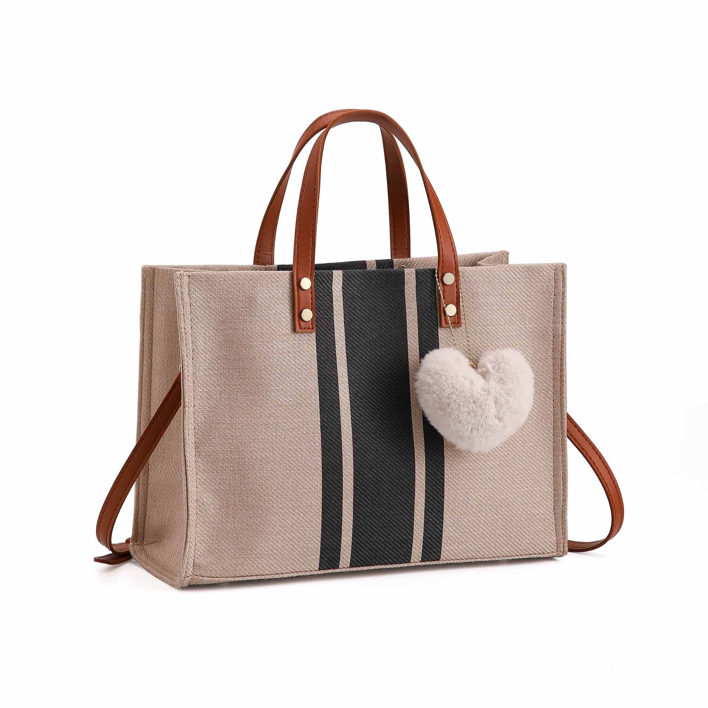 

Striped Tote Bag For Women - , Shoulder Polyester