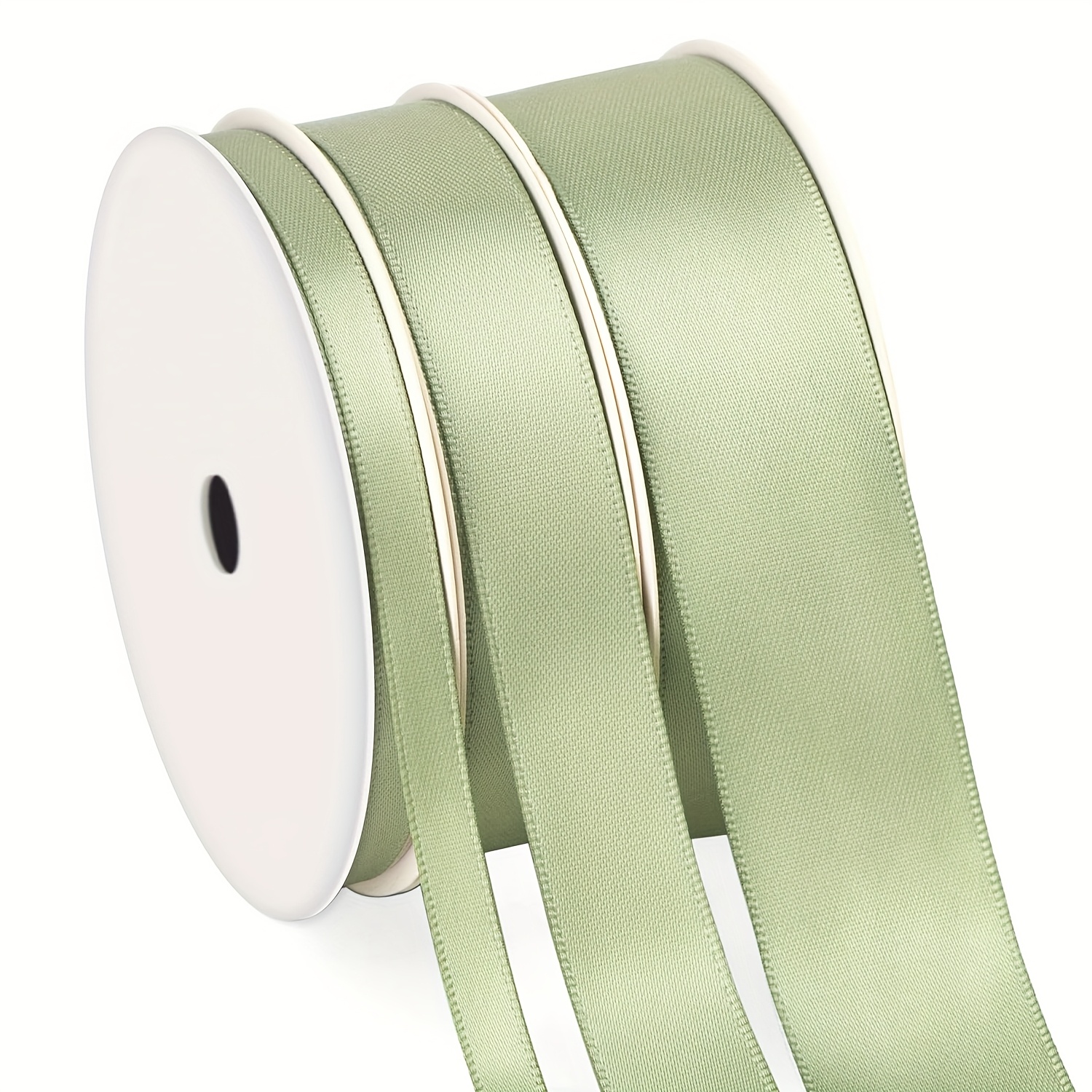 Image of 3 Rolls High-quality Double-sided Solid Color Ribbon, Total 30 Yards (1/4 Inch X , 5/8 Inch X , 1 Inch X ), For Bows, Bouquet Wrapping, Gift Wrapping, Shower Decorations, Wedding Decor