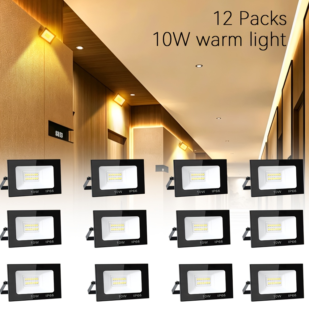Image of 12pcs 10w 20w 30w Little Model Ultra-thin Floodlight, High Value, Experience, Compact, Beautiful, Outdoor Lighting, 220-240v, Garden, Porch Courtyard Lighting Tools