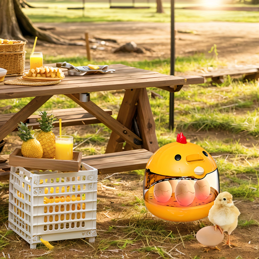 1pc, USB-powered Egg Incubator for 6/12 Small Transparent Shells - Automatic Bird Egg Hatcher with Yellow Plastic Design, Clear Lid for Easy Observation, Compact Animal Incubation Device | Transparent Top Hatchery | Plastic Structure, Detachable Cover, Suitable for Various Egg Types, Ideal for Indoor Use
