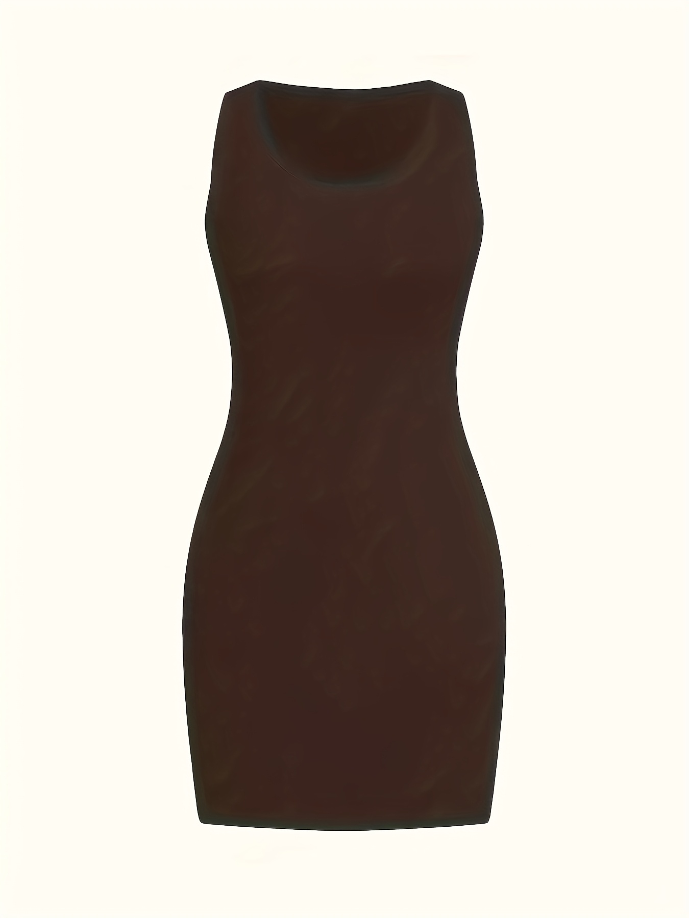 Women'S Slim-Fit Sleeveless Tank Dress - Solid Color Green, Ruched Detail, Knee-Length, Casual & Elegant for Beach, Vacation, or Summer Outings, Beach Dresses, Vacation Attire, Ruched Texture, Nonpadding Design