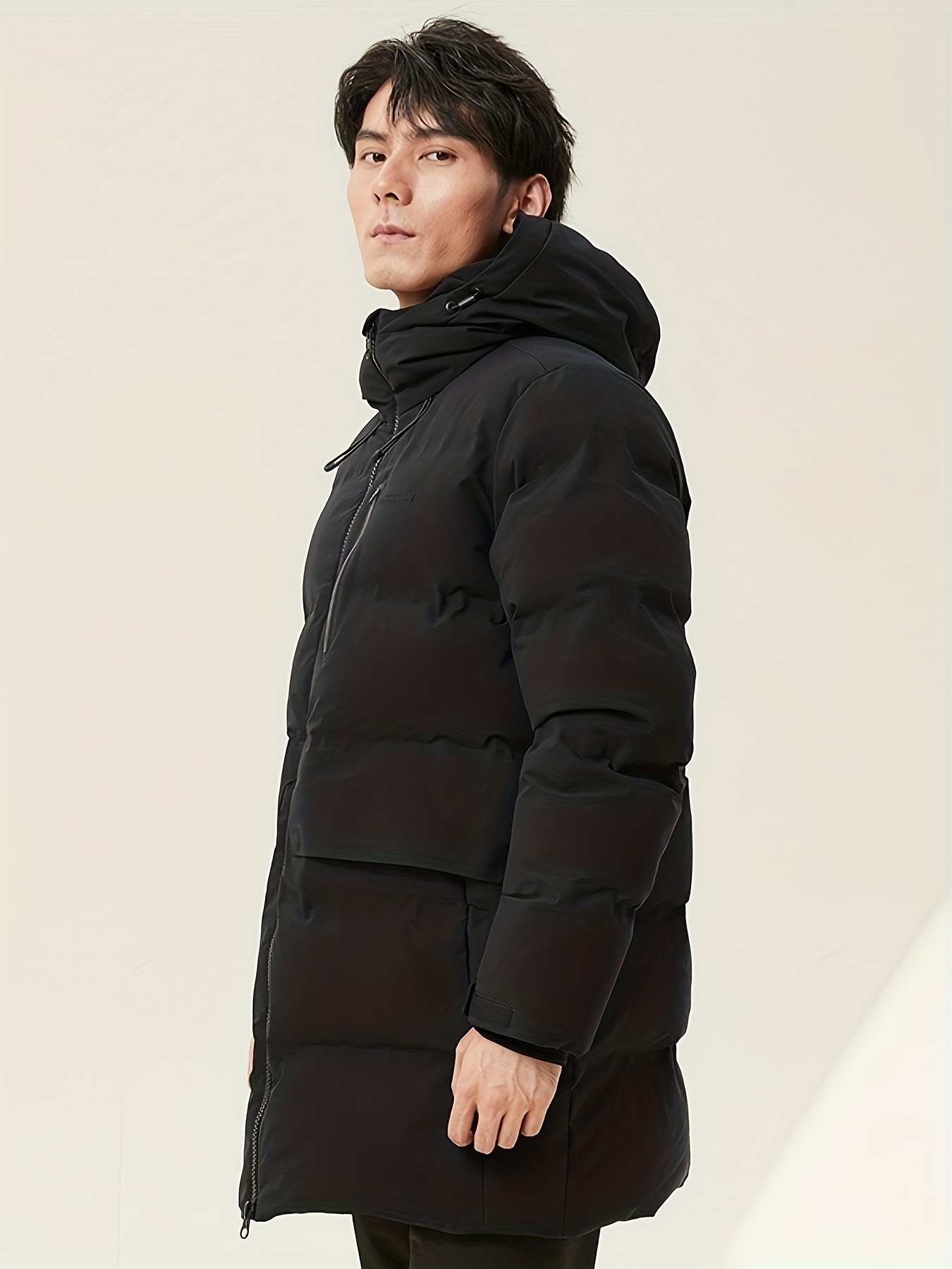Men's Mid-Length Thickened Seamless Down Jacket