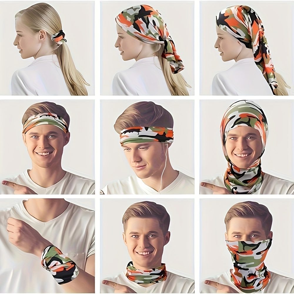 9pcs Unisex Seamless Multifunctional Magic Headscarf, Outdoor Cycling Face Mask and Neck Gaiter - Versatile Warmth Protection Against Sunlight, Cold Wind Dust with Breathable Design (Random Patterns, No Repeats), Windproof Neckwear, Soft Texture, Durable Material, Multipurpose Headscarf, Winter Sports Lovers