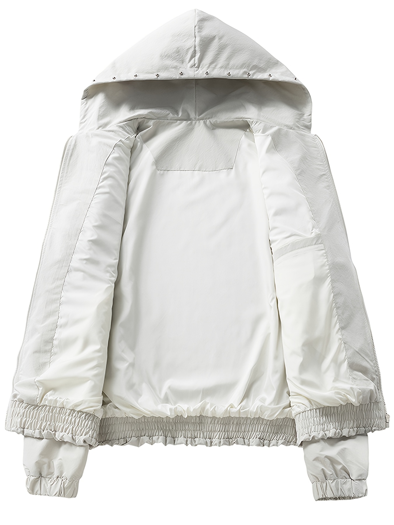 Nieuwe lentejas met capuchon voor heren in grote maten, herfst- en terug-naar-schoolseizoen voor woon-werkverkeer, dagelijkse sportbovenkleding, casual eenvoudige effen kleur veelzijdige modieuze trendy bovenkleding, grote maten koppelstijl voor afspraakjes en loungewear, GROTE MATEN