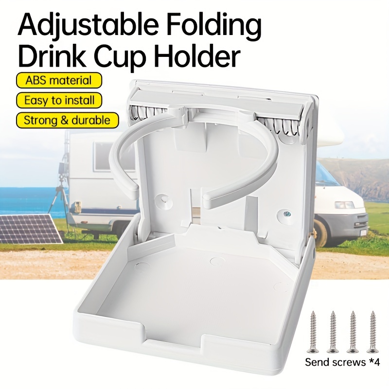 

Adjustable Folding Cup Holder With Screws - Durable Abs, Perfect For Boats, Rvs, Trucks &