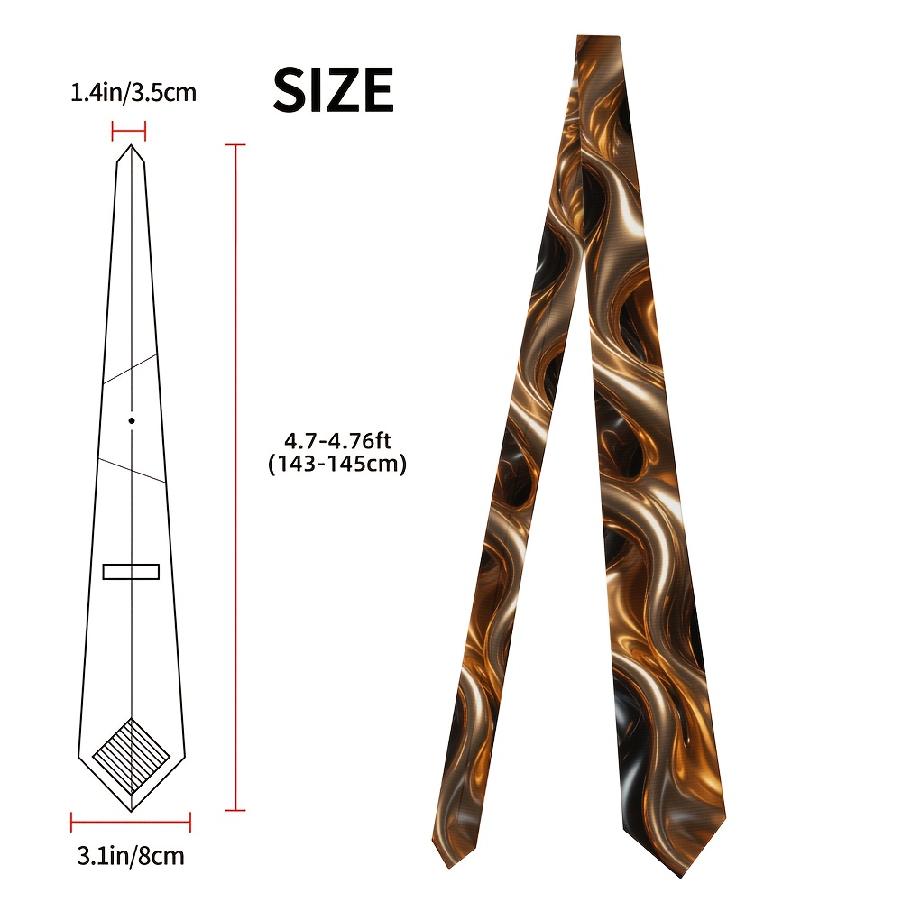 TEMU 1pc, Light And Smooth Abstract Design Men's Tie, Made Of Polyester, Printed Tie Washable, Best For Office Fridays, Social Brunches, And Spring