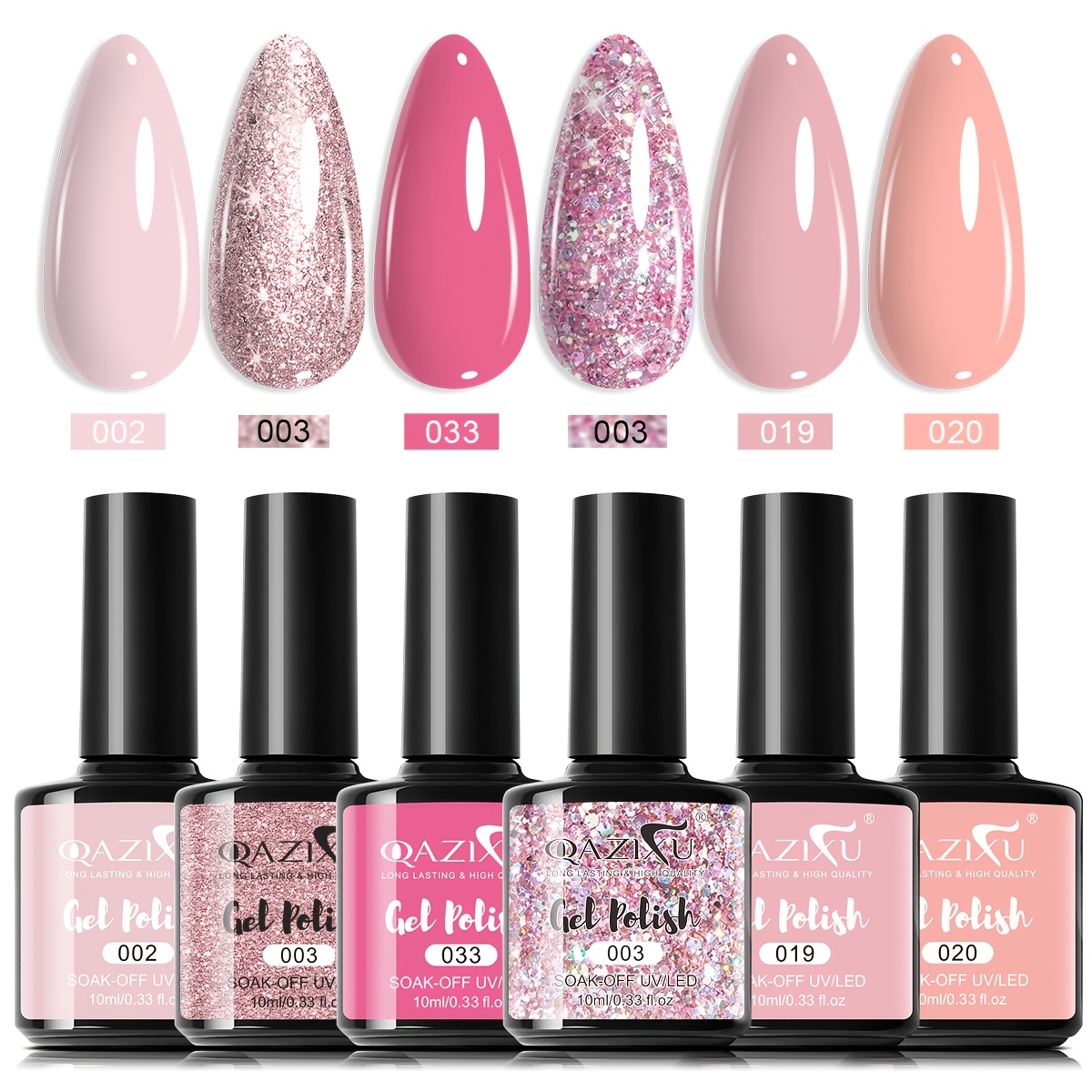 Image of Qazixu 10ml Nail Polish, Nude Candy , Dipable /led Gel Nail Polish, Gel Nail Polish Gift Set Suitable For , For Women