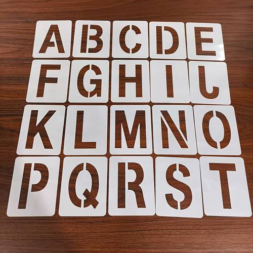 36-teiliges schablonenset mit buchstaben zahlen, für verschiedene anwendungen wie malen, wanddekoration, stoffdruck, journal-verschönerung, geschenkbox-diy, kartenherstellung leinentaschen-anpassung. die schablonen bestehen aus wiederverwendbarem, leicht zu reinigendem kunststoffmaterial