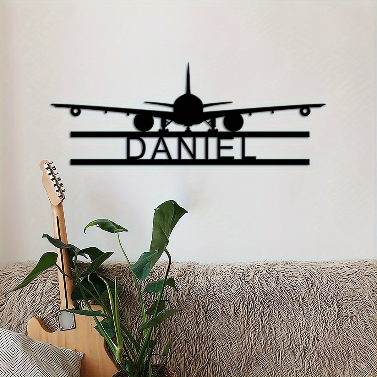 

Custom Name Airplane Metal Wall Sign - Vintage Style Aviation Decor, Gifts, Father's Day Present, Wall Hanging, No Electricity Needed, Multipurpose Decorative Plaque