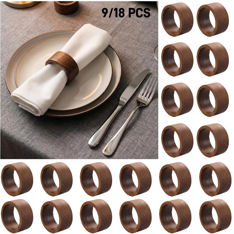 9 18pcs handmade napkin rings 1pc wooden farmhouse rustic vintage napkin ring holder round napkin rings bulk christmas thanksgiving holiday wedding party table decoration