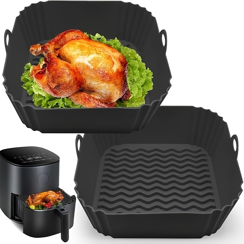 TEMU Pot en pour friteuse à air, Doublure réutilisable en pour friteuse à air, Accessoires pour friteuse à air, Accessoires de cuisine pour remplacer