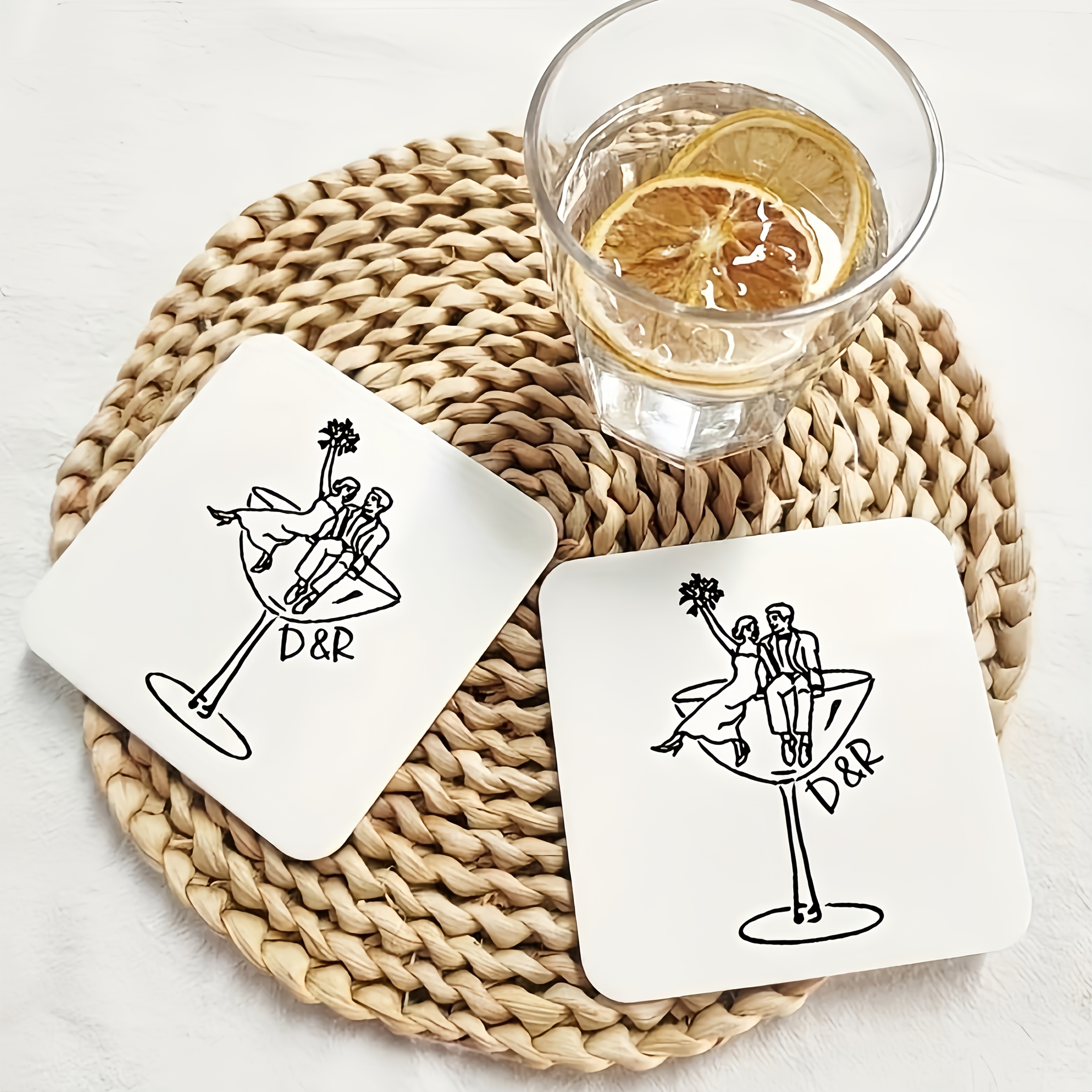 Custom Coasters for Weddings and Engagement Parties