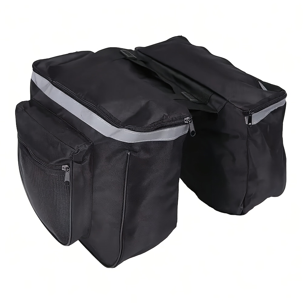 Image of 25l Bike Bag, Reflective Decor Bike Rear Carrier Bag, Adjustable Hook Bike Bag, Bike Rack Rear Tail Rack Luggage