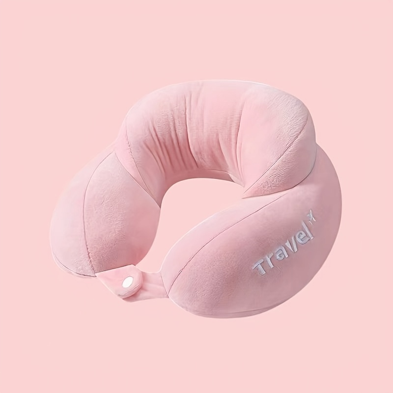 TEMU 피부 친화적 통기성 U자형 여행용 베개. 경추, 목, 어깨 보호에 도움. 비행기나 출장 중 낮잠에 적합. 휴대하기 편리하고 간편합니다.