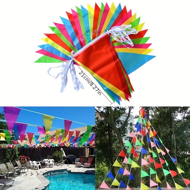

100pcs, Colorful Triangle Flags (8.27''x5.51''), Celebration Small Colorful Flags For Wedding, Opening, Notes, Maintenance, Holiday Party Hanging Festive Decorations, Indoor And Outdoor Use