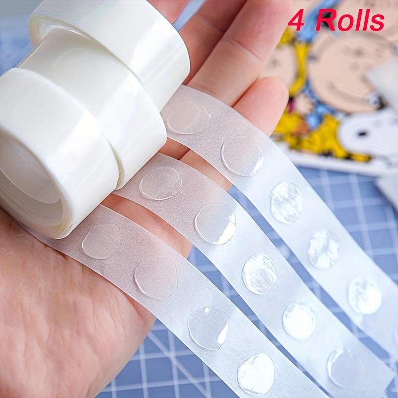 4rolls/400pcs Double-sided Adhesive Tape For Crafts And Journal - Transparent, 1roll 100pcs, Round Dot For Wedding Birthday Party Decor, Office, Supplies
