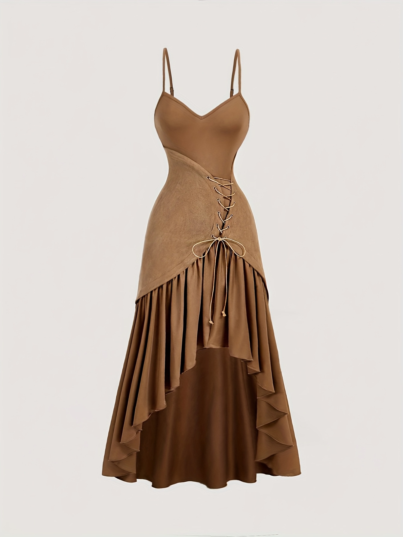 brown witch dress Black Corset asymmetric sleeveless fairy witch dress