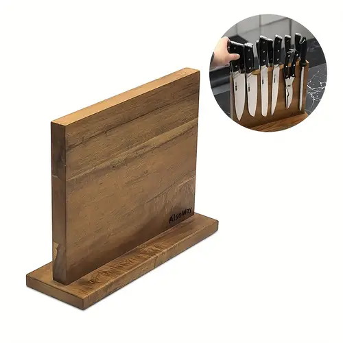 magnetic knife block for knives scissors natural wood holders double side knife storage organizer kitchen cutlery knife stand without knives gifts for women men birthday unique presents for friend for easter