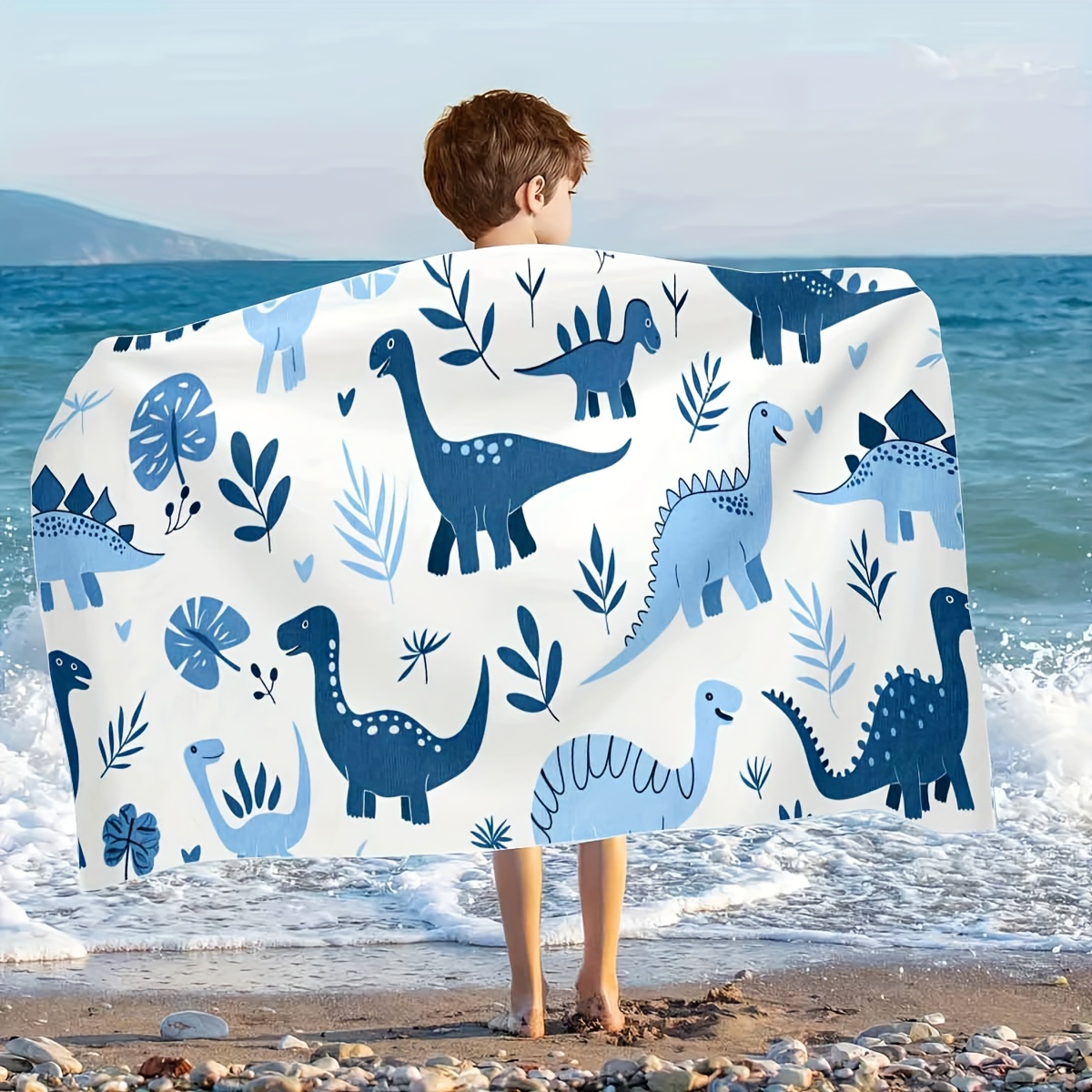 

charming Dino" Adorable Dinosaur Kids' Beach Towel - Soft, Quick-dry Microfiber, Lightweight & Absorbent - Perfect For Boys & Girls, Ideal Summer Gift