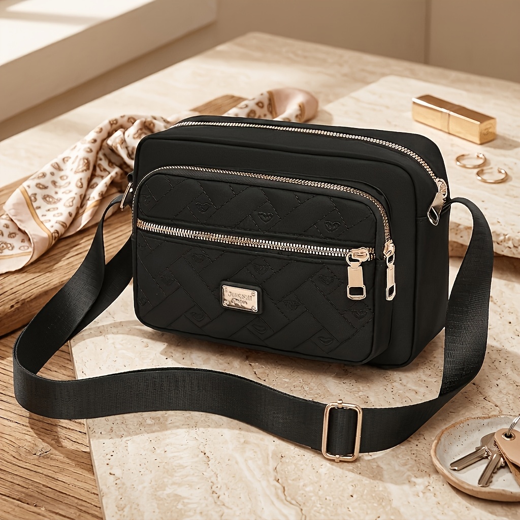 TEMU [women's Shoulder Bag] Multi Pocket Anti-theft Zipper Crossbody Bag For Women, Wide Strap Lightweight Everyday Shoulder Handbag Perfect For