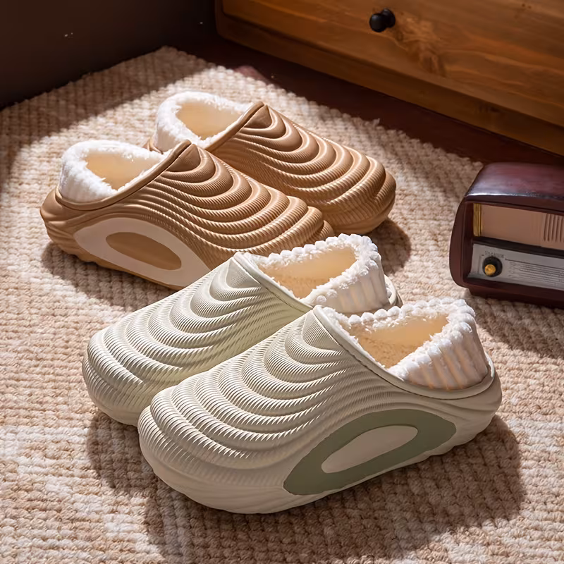 fleece lined for men women warm winter slippers cozy house shoes fuzzy slippers indoor outdoor shoes lined with lightweight eva sole for home garden and casual wear wide fit shoes Product details 0