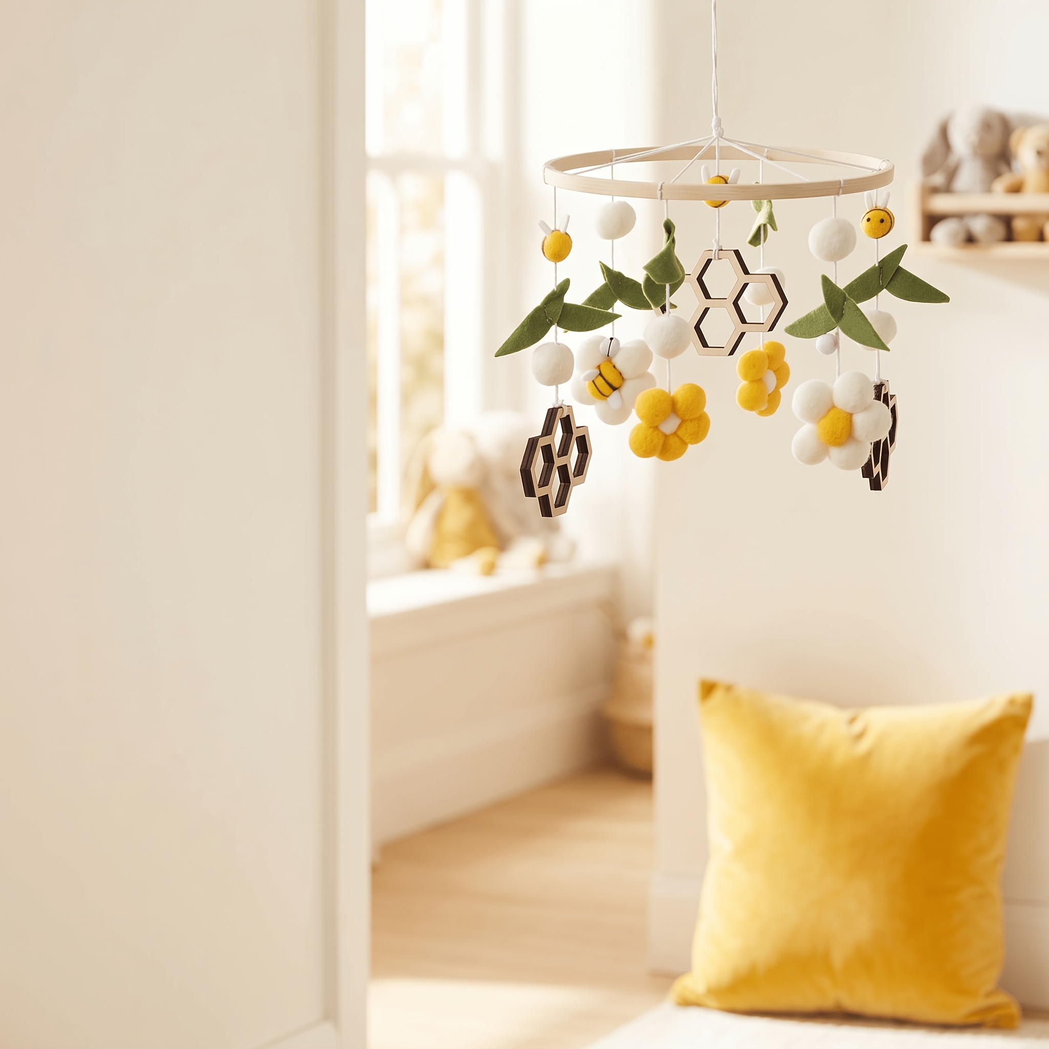 Cute Bee Cartoon Mobile, Hanging Crib Decoration