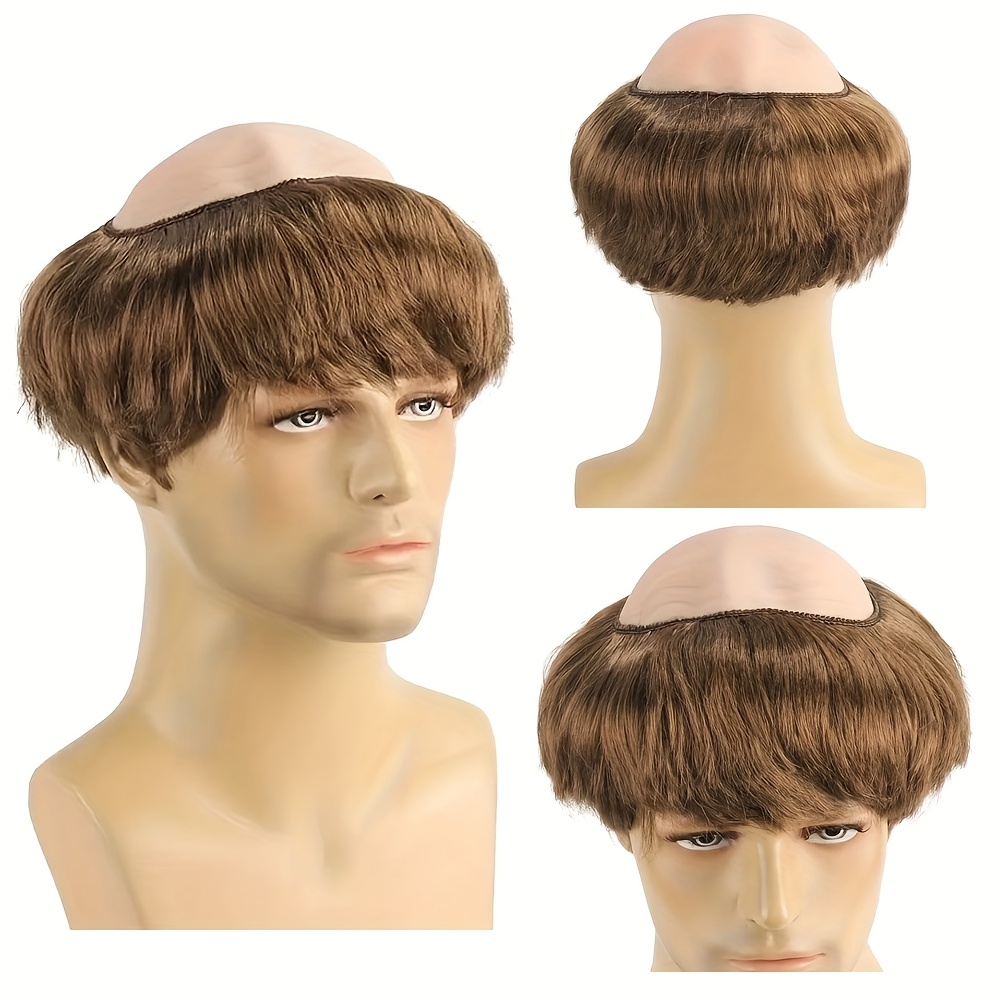 Bald Wig And Monk Wig Brown Bald Cap Monk Role-playing Costume Wig Suitable For Halloween
