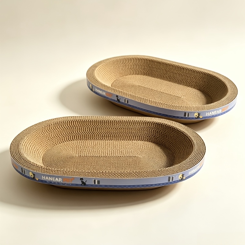 TEMU 2 Set di Tappetini Ergonomici -One per con Scanalatura, Stile Spazioso e Grande, Carta Corrugata ad Densit�, Cuccia e Tiragraffi 2-in-1, Adatti