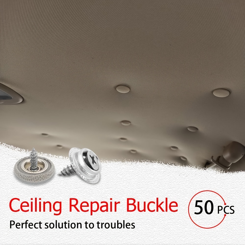 Kit De Réparation De Ciel De Toit Auto - 60 Boutons + Broches + Ruban + Outil, Universel Pour Voiture, Camion, Camping-car