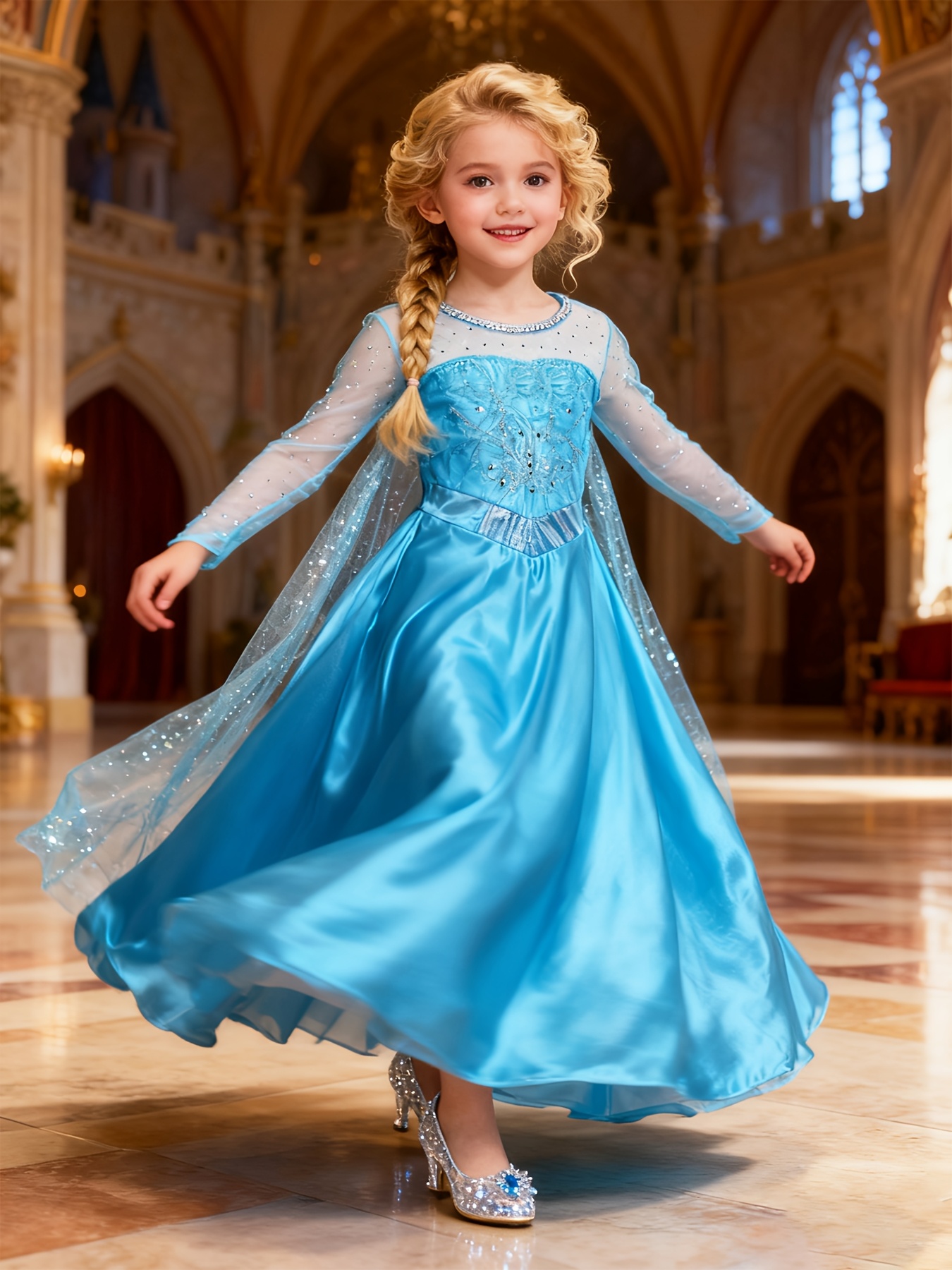 strapless open back dress High Quality Princess Costume Snow White Dress With Accessories For Gi   Jolly Costume