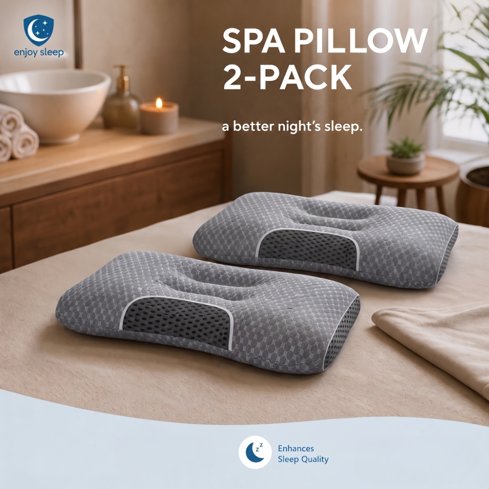 TEMU 2pcs Soft Neck Pillows, Soft Neck Support, Ideal For Side, Promotes Deep Sleep, Neck Pillow Suitable For Sleeping, Back & Stomach Sleepers,