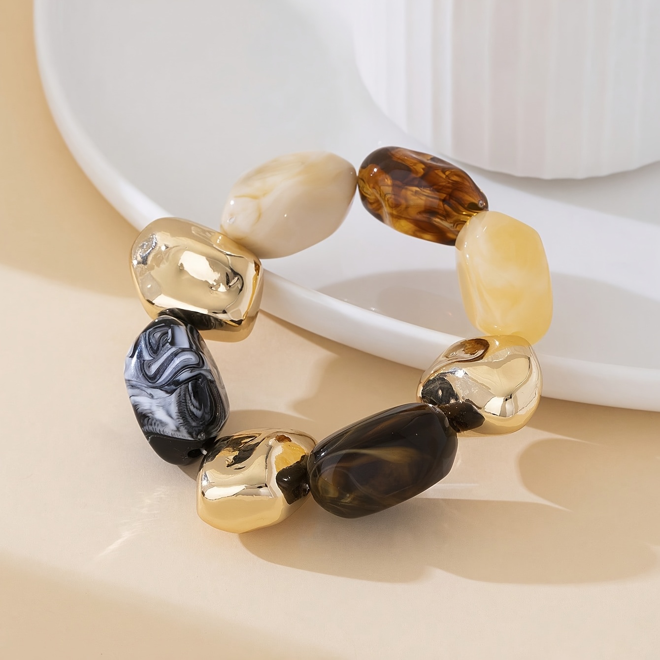 Women's Light Luxury Irregular Bead Elastic Bracelet
