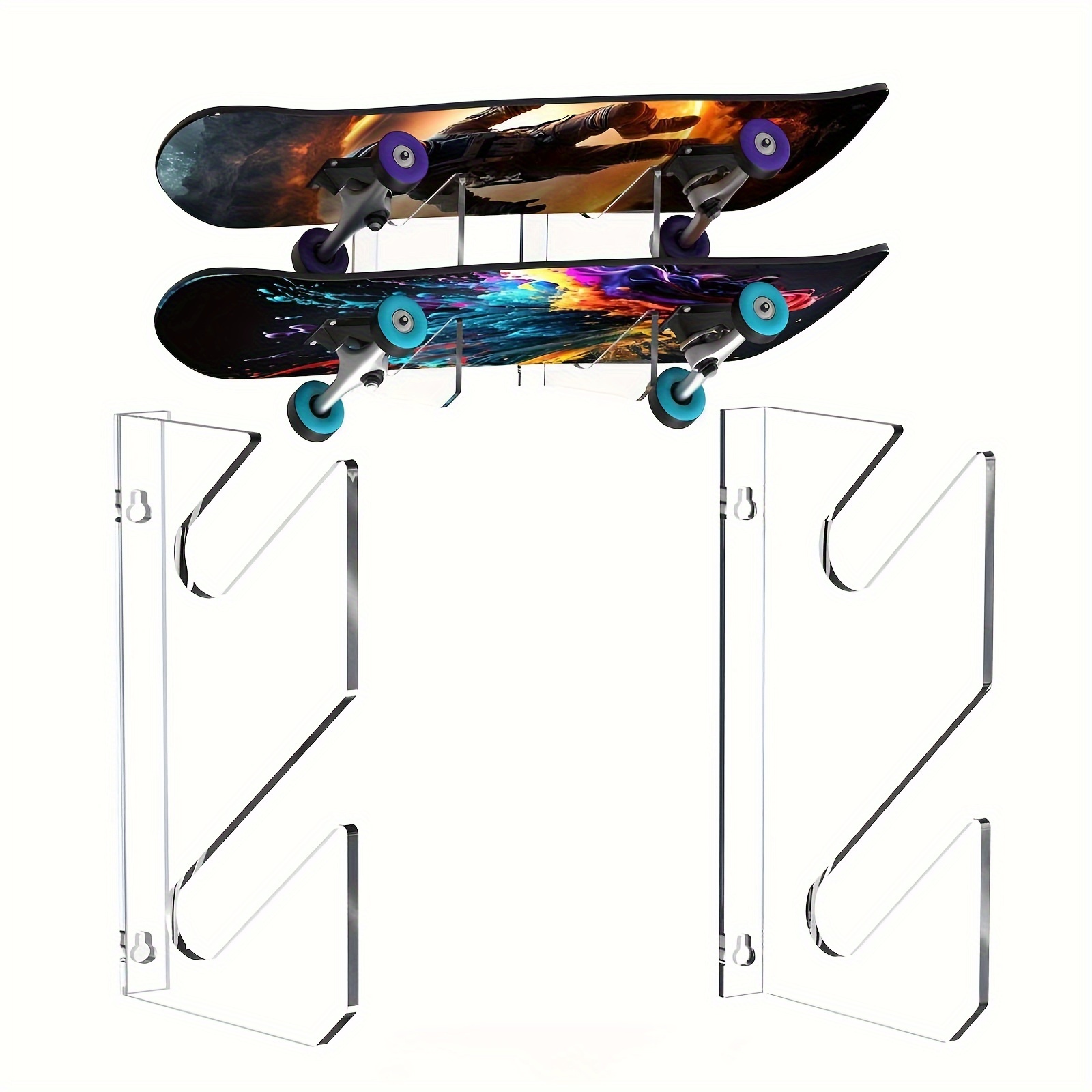 4pcs Metal Hooks For Hanging Skis, Skateboards, Surfboards, And Clothes,  Providing Strong Support For Horizontal Display On The Wall