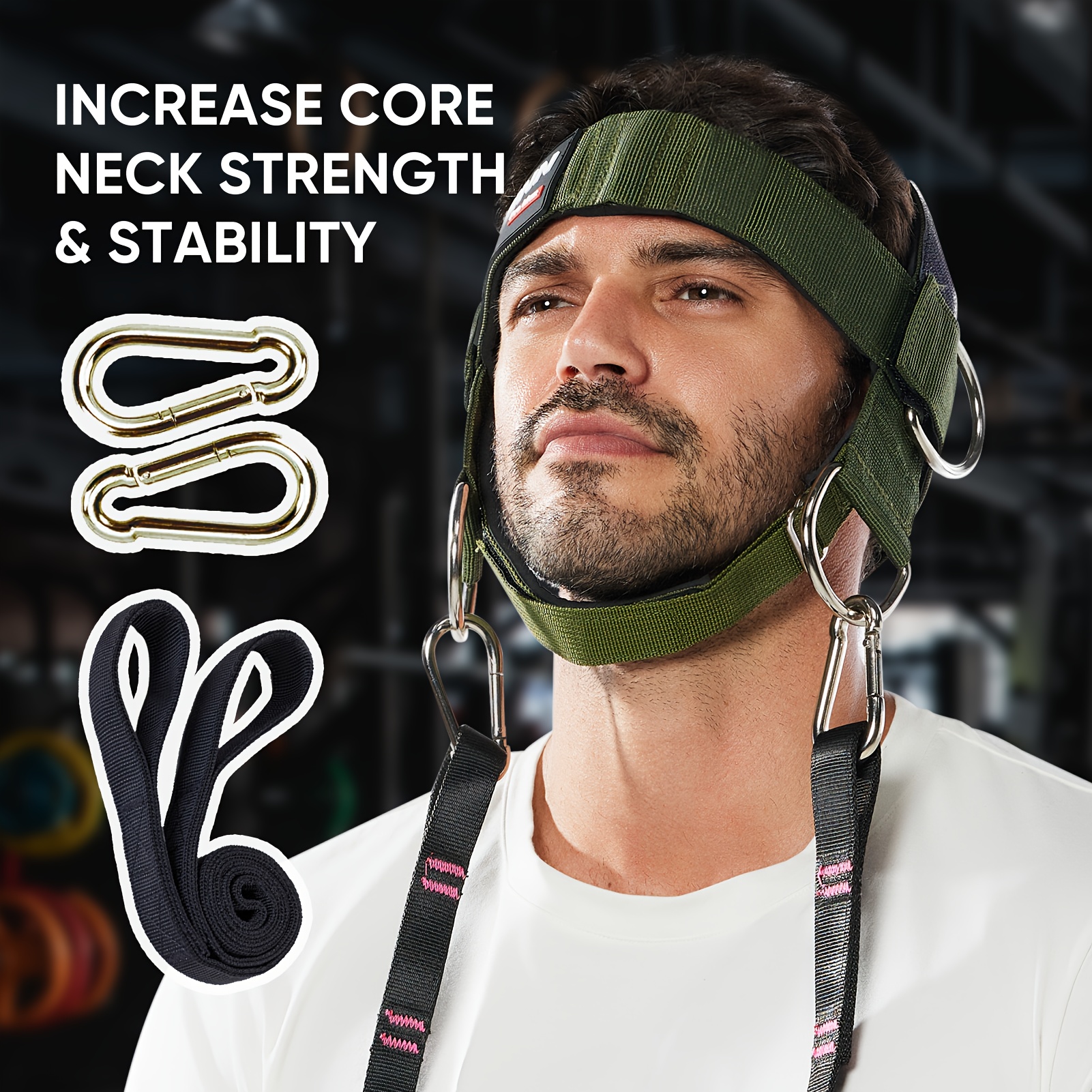 

Neck Strap Thickening , With 37 Inch/95cm Heavy-duty Rope, Adjustable And Omnidirectional Chloroprene Rubber Strap, Gym And Home Neck Protection