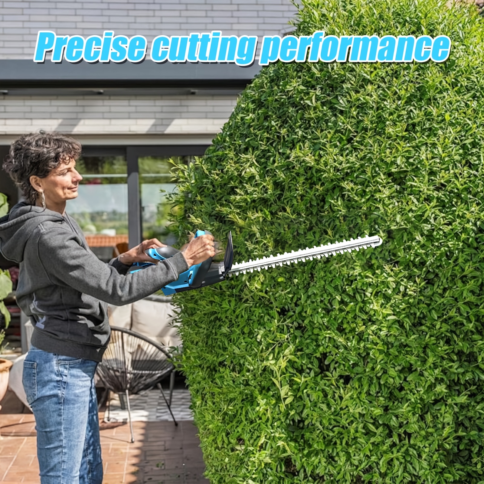 cordless hedge trimmer compatible with makita 18v battery brushless hedge trimmer 1200rpm 50cm distance handheld trimmer 3 5 capacity stainless steel   with safety gear ideal for garden maintenance no battery and charger