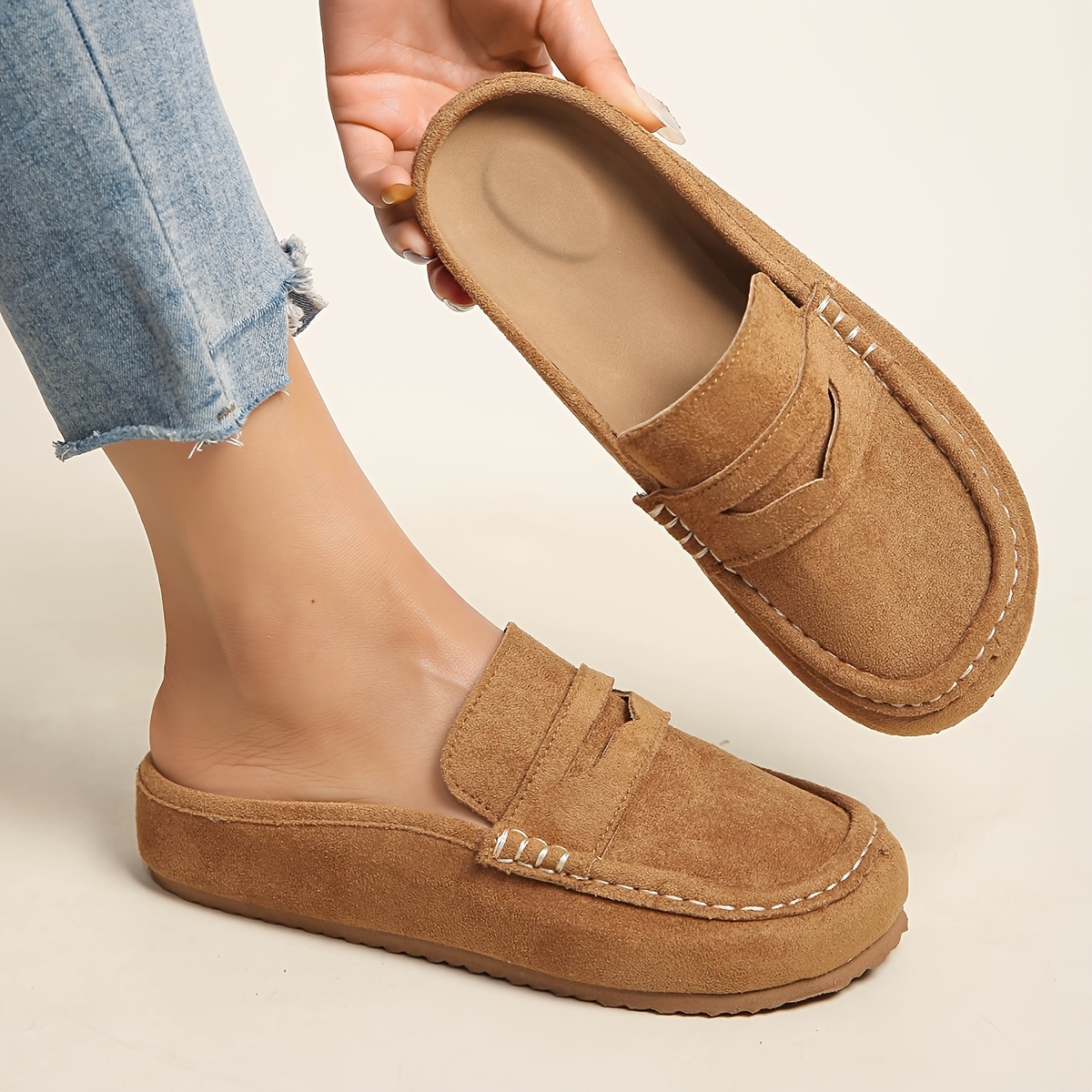 TEMU Women's Mules: New Fashionable, Versatile, Casual, Soft-soled, Comfortable, Non-fatiguing,, Plus Size Women's Shoes, Women Shoes
