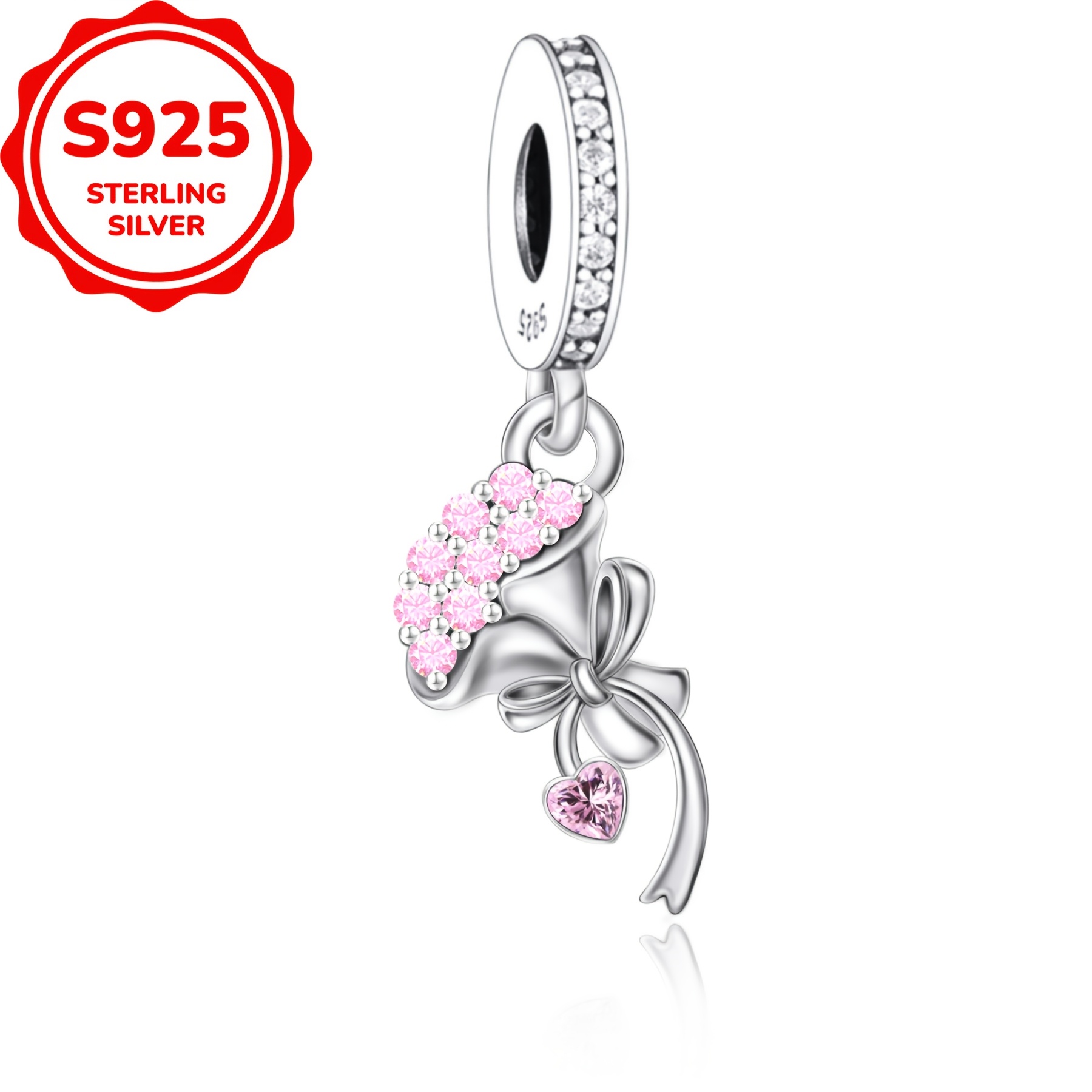 Image of 1pc Exquisite Bouquet Design Charm Beads Made Of 925 Silver, Perfect For Jewelry Making, Suitable As A Birthday Gift, Mother's Day Present, Or Graduation Gift