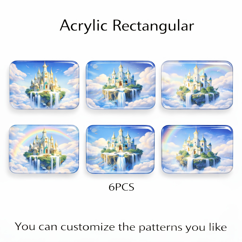 TEMU 6pcs Custom Photo/text Picture Acrylic Fridge Magnets Suitable For Home Office Decoration, Photo Frames For Refrigerator Magnets With Your Own