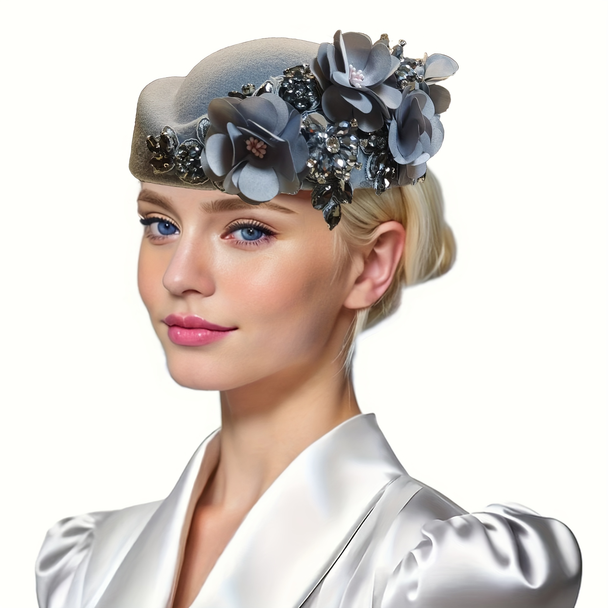 womens vintage british headscarf headpiece weddings - Temu display picture 1