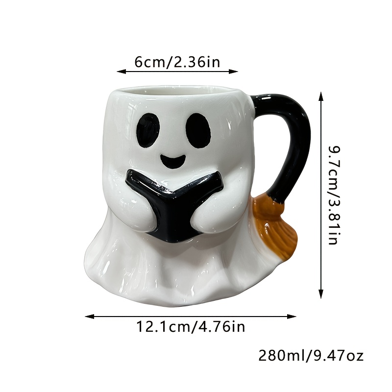 1pc Halloween Mug, Halloween Gift, Halloween Coffee Cup, Ceramic Cup, Water Cup, Mug, Festive Gift, Breakfast Cup